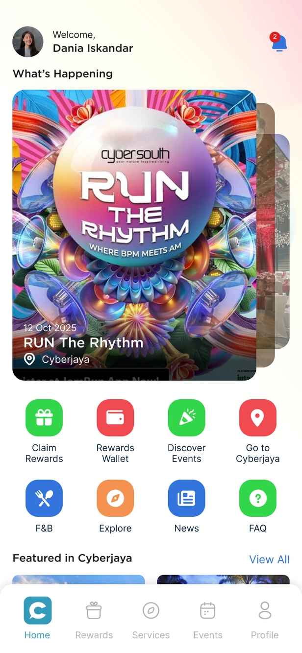 App home screen